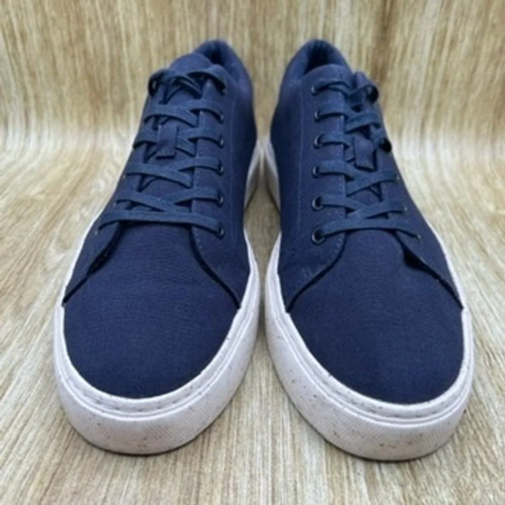 J. Crew Canvas Sneakers Men's Size 12 Navy Blue Canvas Lace Up Sneakers Shoes - Picture 2 of 10